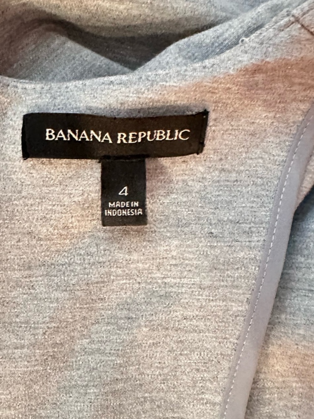 BANANA REPUBLIC ~ Heather Gray Ruffle-Hem 3/4 Length Sleeve Dress - Picture 3 of 10